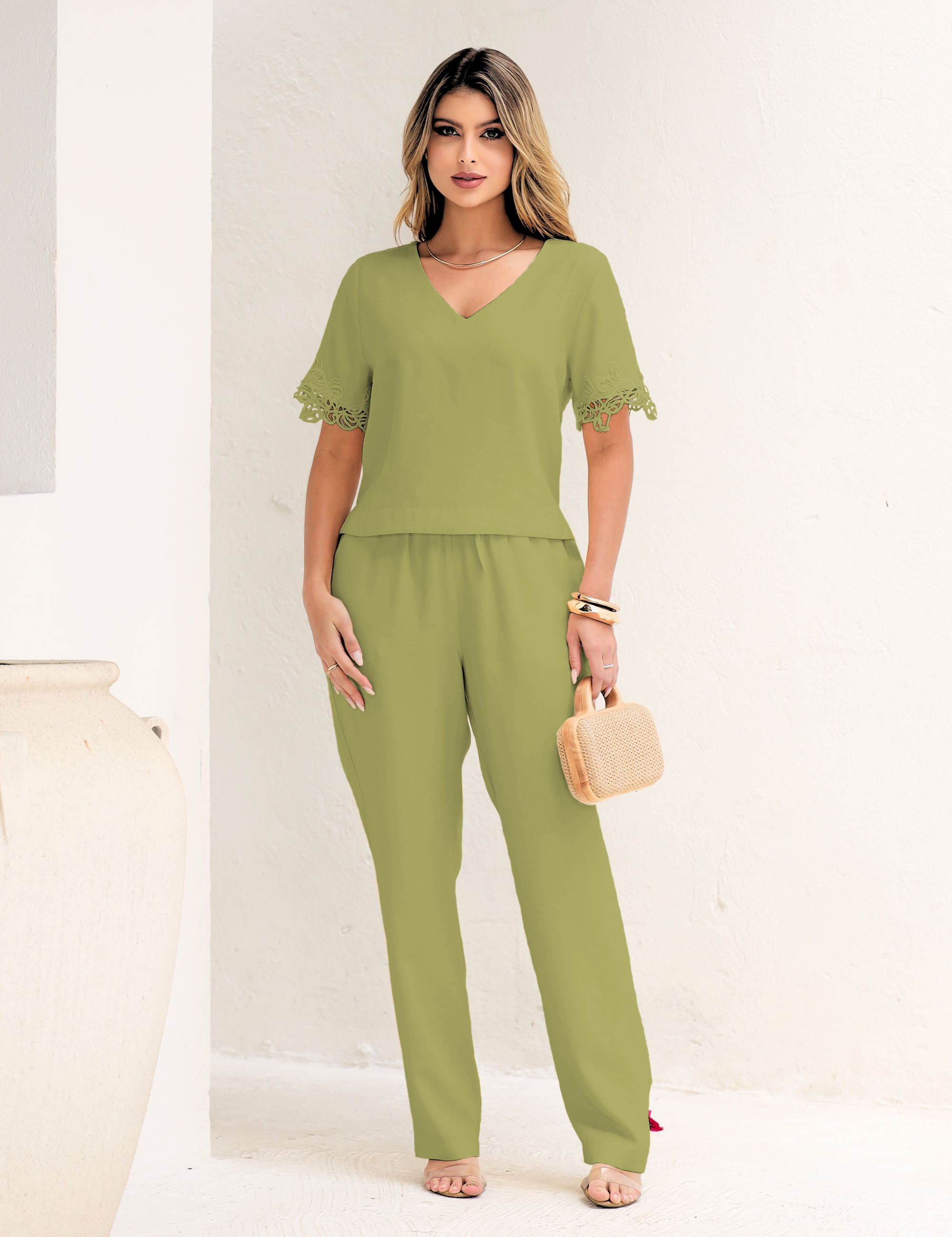 CONJUNTO DETALHE RENDA VERDE