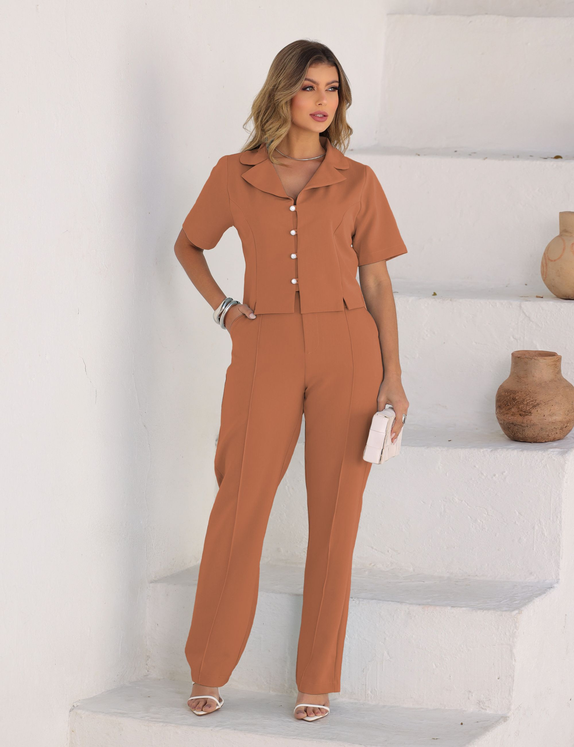 CONJUNTO CASAQUETO MOCHA MOUSSE