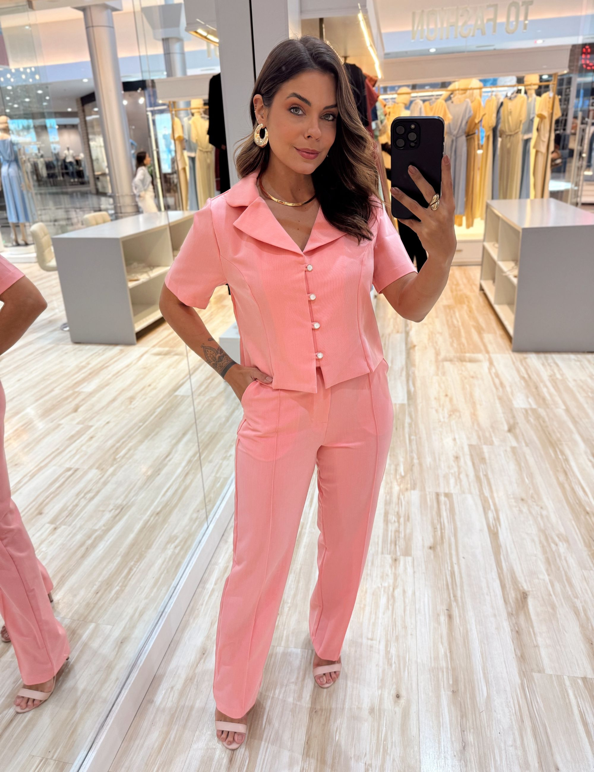 CONJUNTO CASAQUETO CORAL