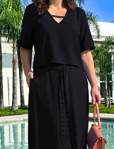  CONJUNTO SAIA DETALHE PREGAS PRETO