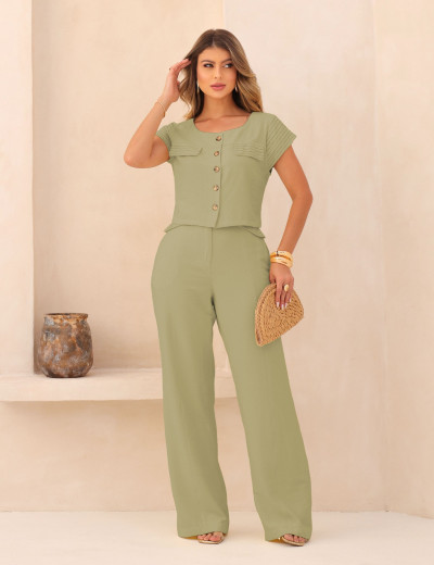 CONJUNTO ALFAIATARIA ZARA VERDE