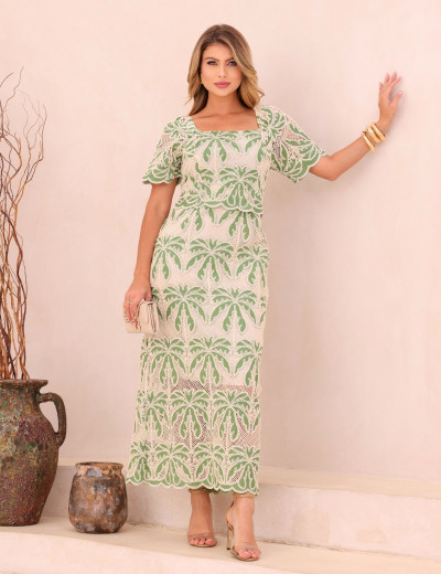 VESTIDO LAISE BORDADO VERDE