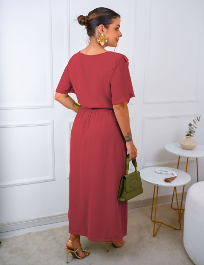 CONJUNTO SAIA CREPE VERMELHO