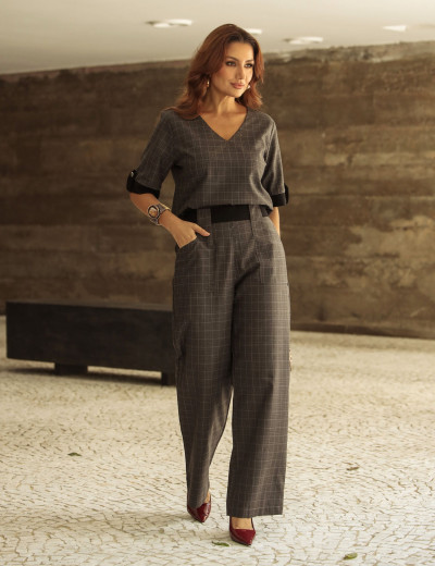 CONJUNTO ALFAIATARIA XADREZ CHUMBO