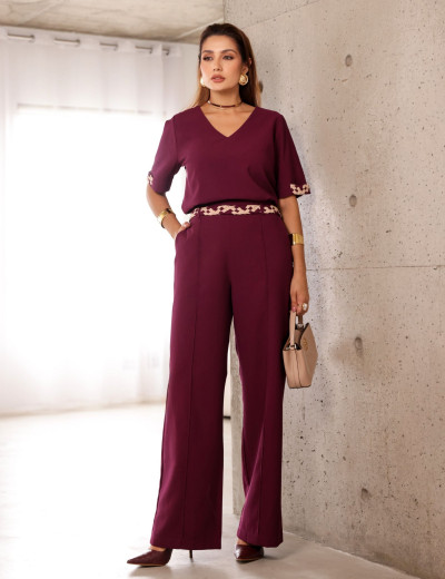 CONJUNTO CALÇA STEFANIE VINHO