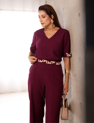 CONJUNTO CALÇA STEFANIE VINHO