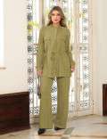 CONJUNTO TRICOT PARKA VERDE MELON