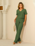 CONJUNTO ALFAIATARIA SLUB VERDE MUSGO