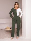CONJUNTO BICOLOR MANGA LONGA VERDE