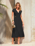 VESTIDO LAUREN DECOTE TRANSPASSADO PRETO