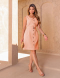 VESTIDO CURTO COM CINTO ROSÊ