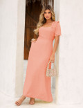VESTIDO DETALHE PREGAS ROSE