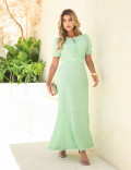 VESTIDO CREPE ELASTANO VERDE