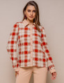CAMISA VISCOSE ESTAMPADO XADREZ BEGE