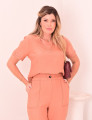 CONJUNTO ALFAIATARIA LINHO DECOTE V CAMEL