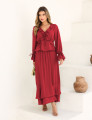 CONJUNTO SAIA BOHO CHIC VERMELHO CEREJA