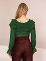 BLUSA CHIFFON BABADOS VERDE