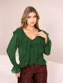 BLUSA CHIFFON BABADOS VERDE