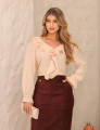 BLUSA MANGA LONGA BOHO CHIC BEGE