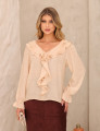 BLUSA MANGA LONGA BOHO CHIC BEGE