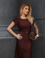 VESTIDO MIDI SUEDE MARROM