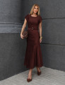 VESTIDO MIDI SUEDE MARROM
