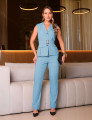 CONJUNTO ALFAIATARIA COLETE PARKA AZUL