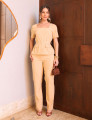 CONJUNTO BLUSA COM CINTO MANTEIGA