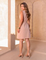 VESTIDO CURTO COM CINTO BEGE