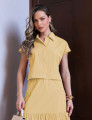 CONJUNTO SAIA NYLON CRUSH AMARELO MANTEIGA