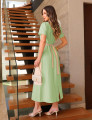 VESTIDO RECORTE FAIXA FLOR VERDE
