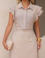 CONJUNTO CAMISA LISTRADO BEGE