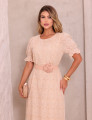 VESTIDO LAISE BORDADO PAISLEY BEGE