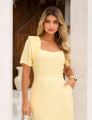 VESTIDO DETALHE PREGAS AMARELO