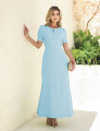 VESTIDO CREPE ELASTANO AZUL