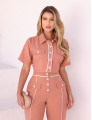 CONJUNTO CAMISA DETALHE VIÉS MOCHA MOUSSE