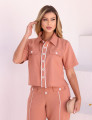 CONJUNTO CAMISA DETALHE VIÉS MOCHA MOUSSE