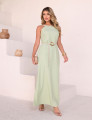 VESTIDO LINHO COMBINAÇÃO CORES VERDE