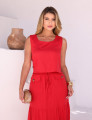 CONJUNTO SAIA LINHO SLUB BOTÃO VERMELHO